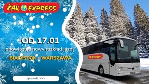 Nowy rozkład jazdy na trasie Białystok - Warszawa od 17.01.2019
