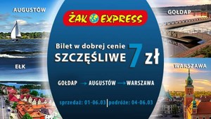 Szczęśliwe 7 zł” na trasach Gołdap - Augustów - Warszawa